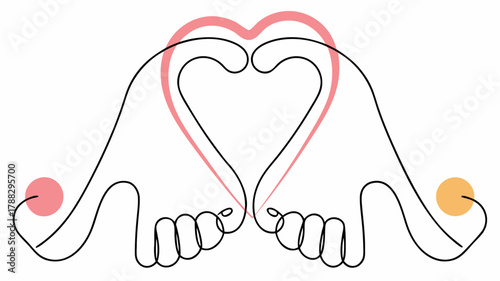 Express Your Love with this Minimalist Hand Heart Gesture, Perfect for Valentine's Day and Romantic Designs with a Modern Artistic Touch