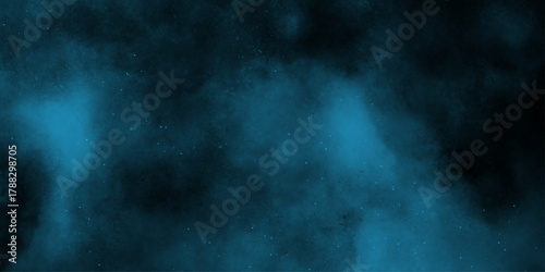 Abstract dark blue watercolor cloudiness, mist, or smog background. Moody Teal and Black Abstract Cloud Texture.  White and ash messy wall stucco texture background .