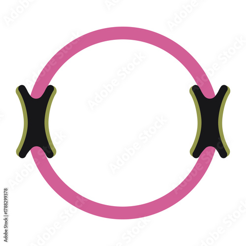 Colorful pilates ring for yoga, stretching, and core strengthening exercises. Vector illustration isolated on white background, flat design