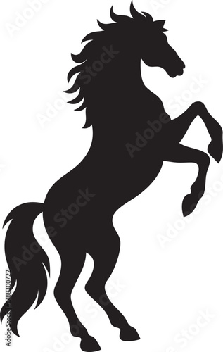 Rearing Stallion or Horse Silhouette Vector Illustration