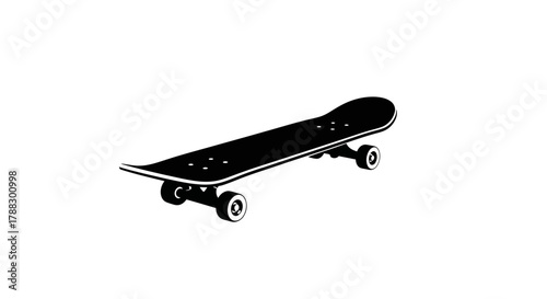 Black skateboard angled wheels visible against a stark white backdrop