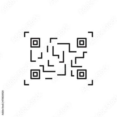 Quick Response Matrix Barcode Digital Code Solid Graphic