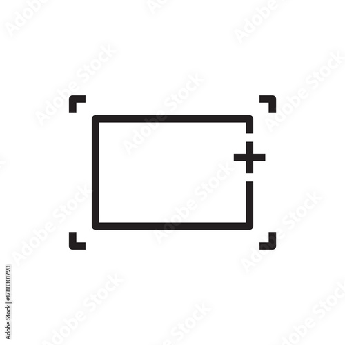Dashed Rectangle Crop Tool Selector Outline Icon