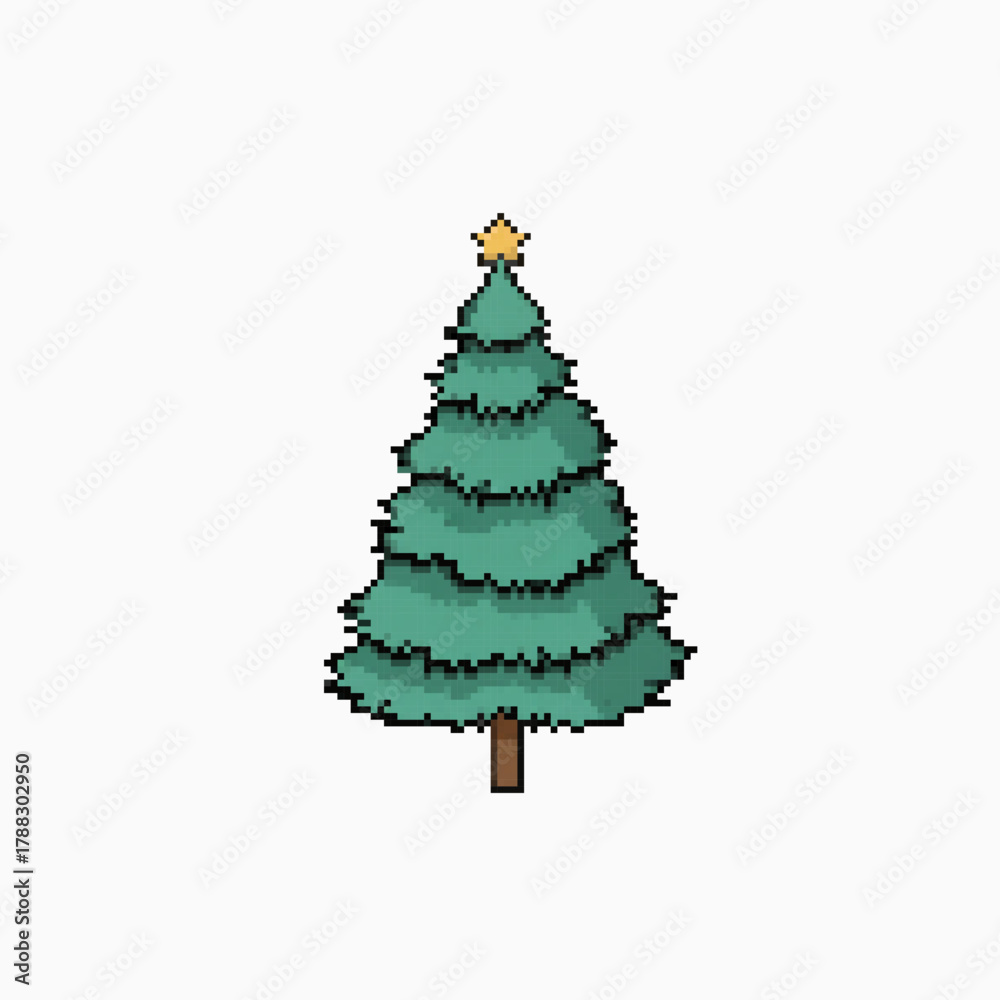Fototapeta premium Simple Pixelated Art Christmas Tree