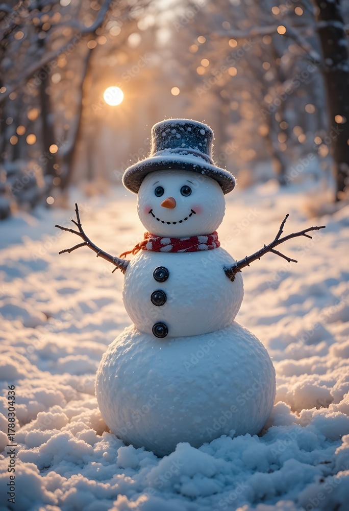 Obraz premium snowman on the snow