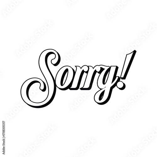 Sorry Lettering Vector - Sorry Typography logo Stock Illustration.