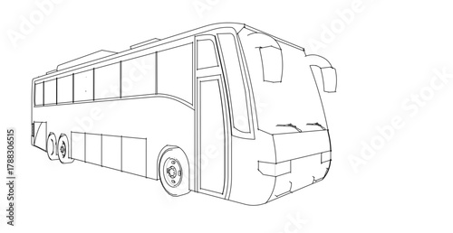  bus sketch concept 3d illustration