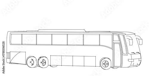  bus sketch concept 3d illustration