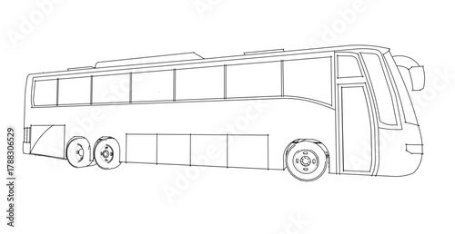  bus sketch concept 3d illustration