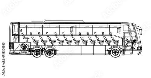  bus sketch concept 3d illustration