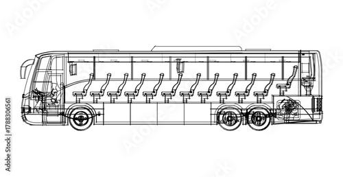  bus sketch concept 3d illustration