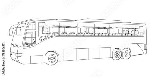  bus sketch concept 3d illustration