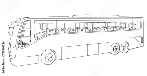  bus sketch concept 3d illustration