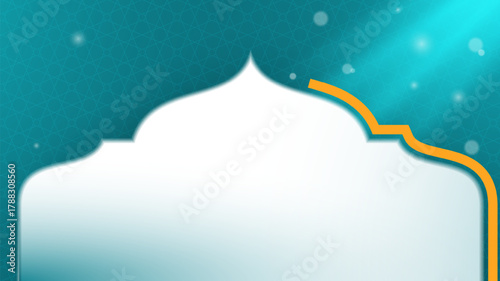 Green white background with light effect design in green. Islamic background template