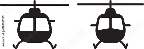 Two helicopter silhouettes facing forward