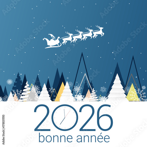Bonne année - meilleurs vœux 2026 - vecteur pour affiche bannière salutation et célébration du nouvel an 2026.