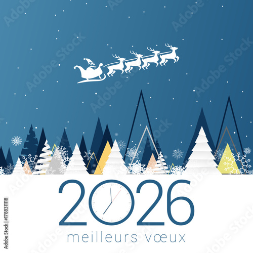 Bonne année - meilleurs vœux 2026 - vecteur pour affiche bannière salutation et célébration du nouvel an 2026.
