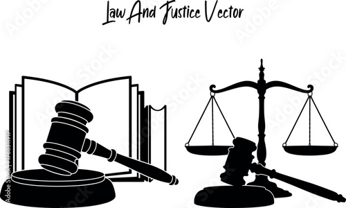 scales of justice and gavel