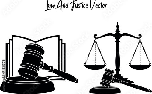 scales of justice and law