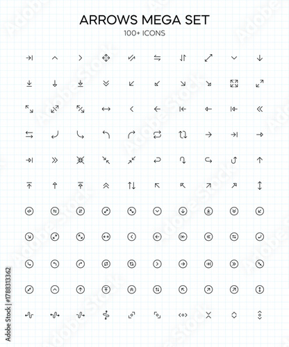 Arrows Monoline Icon Set
