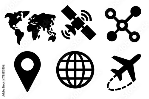 Global Connectivity Icons. Creative Fulfillment modern flat icons set: paintbrush, palette, pen, star, sparkle, heart, book, flower, candle, light bulb, feather, music note.