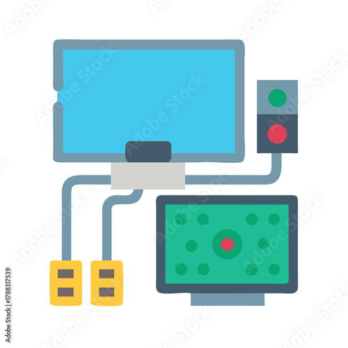 Simplified schematic diagram of a computerized industrial control system