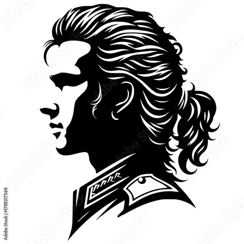 Silhouette portrait of royal prince