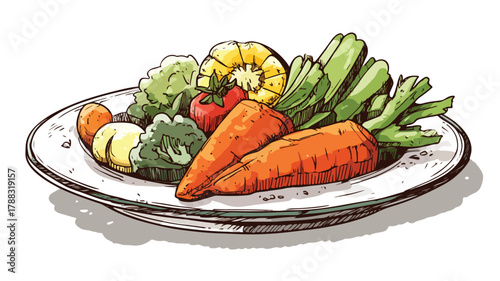 Gourmet Round Plate Food Variety Picture