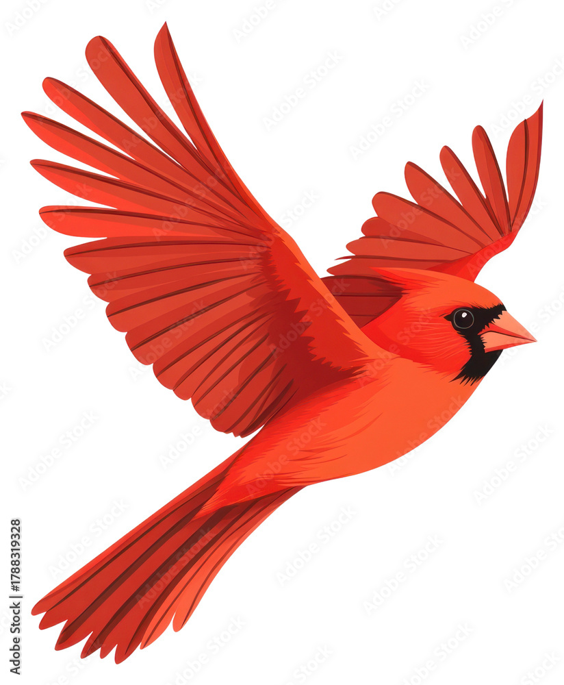 Fototapeta premium PNG Ruby Red Cardinal Flying cardinal illustration flying.