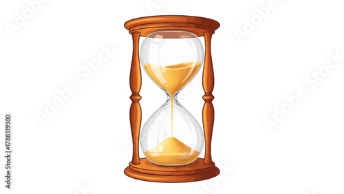 Vector illustration of hourglass with sand flowing