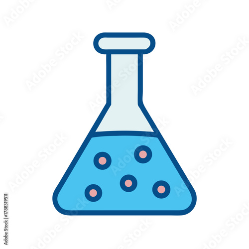 Laboratory Erlenmeyer flask graphic icon illustration on black background