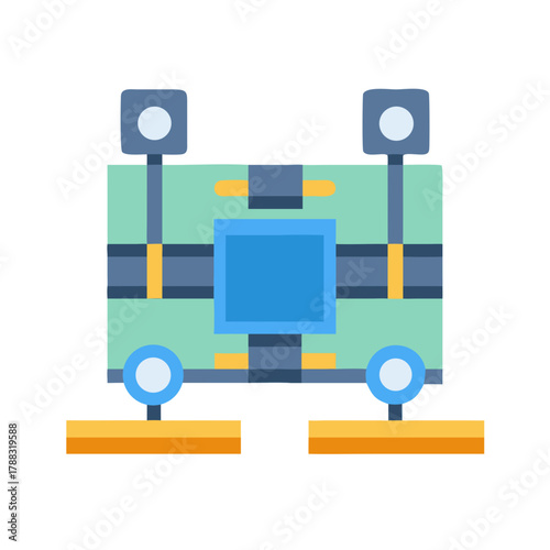 Geometric circuit board illustration with symmetrical design elements