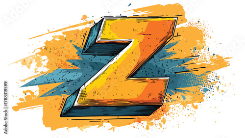 Modern Signboard with Letter Z on Top - Vector Illustration