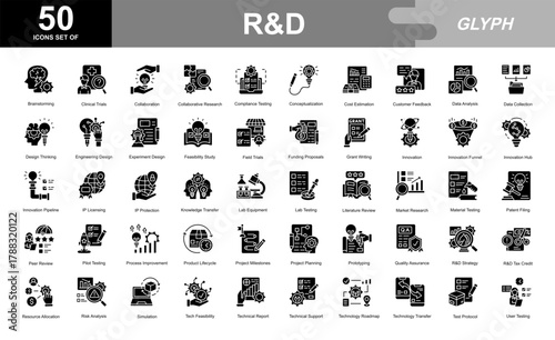 R&D glyph iconset