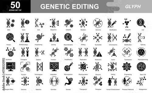 Genetic Editing glyph iconset