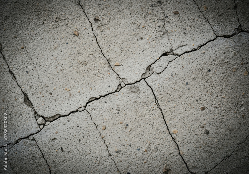 Obraz premium Cracked grey concrete wall or floor surface texture background