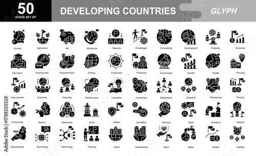 Developing Countries glyph iconset
