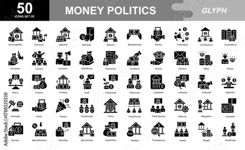 Money Politics glyph iconset
