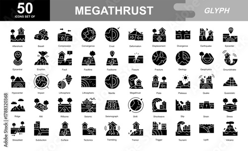 Megathrust glyph iconset