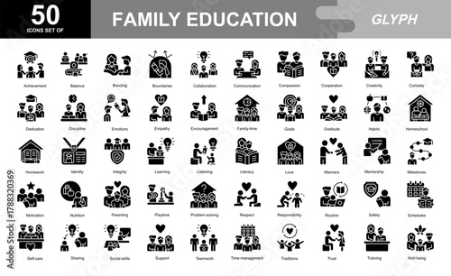 Family Education glyph iconset