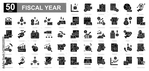 Fiscal Year glyph iconset