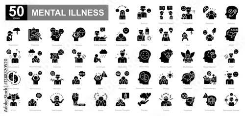 Mental Illness glyph iconset