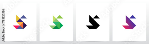 Triangles Geometric Futuristic Minimalist Modern Letter Initial Logo Design S