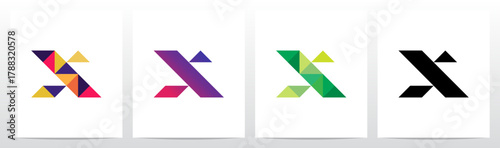 Triangles Geometric Futuristic Minimalist Modern Letter Initial Logo Design X