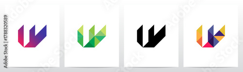 Triangles Geometric Futuristic Minimalist Modern Letter Initial Logo Design W