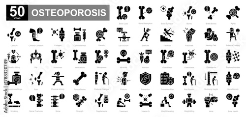 Osteoporosis glyph iconset