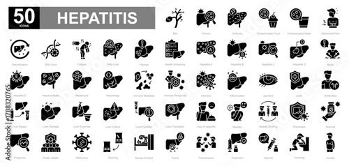 Hepatitis glyph iconset