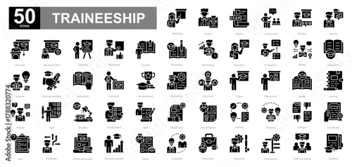 Traineeship glyph iconset