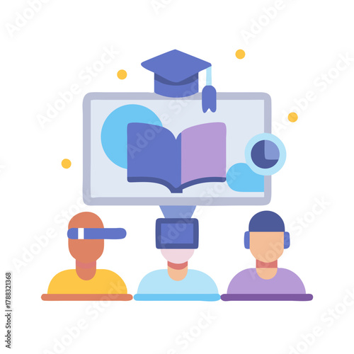 Virtual reality education and learning with students wearing headsets