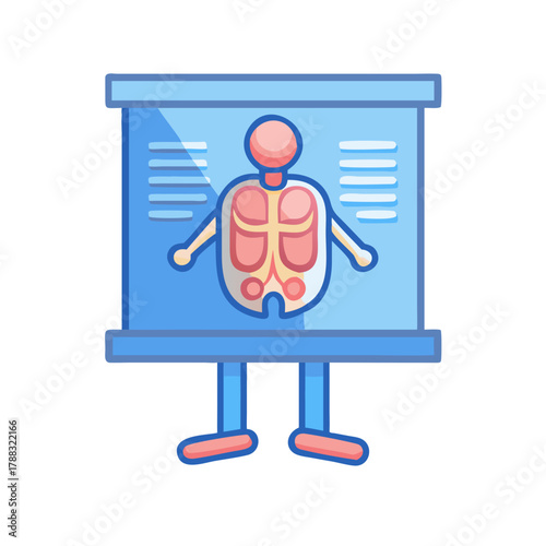Presentation of human anatomy with internal organs cartoon style